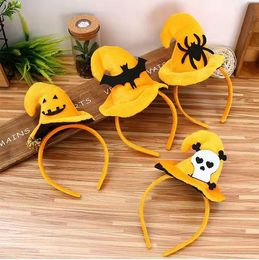 halloween yellow headbands for adult children luxury designer holiday festival birthday kids headband witch hat spider skulls baby love gift