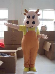 2018 Hot sale Suspender Bull Fancy Dress Cartoon Adult Animal Mascot Costume free shipping