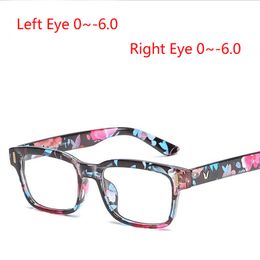 Wholesale--0.5 -0.75 -1.0 To -6.0 Prescription Eyeglasses 1.56 Aspheric Lens Myopia For Unisex Literary Student Diopters Glasses