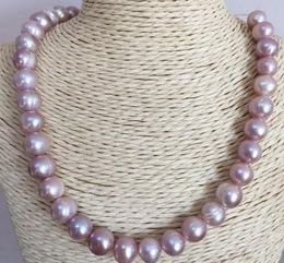 Wholesale single strand 11-12mm baroque south sea lavender pearl necklace 18inch 14k gold clasp