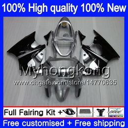 Body For KAWASAKI ZX-6R 6 R ZX-636 ZX600 ZX600CC 1998 1999 336MY.23 Black silvery 600CC ZX636 ZX6R 98 99 ZX 636 ZX 6R 98 99 Full Fairing