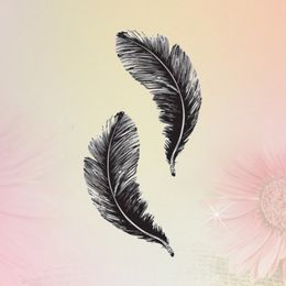 Nouveau 1 Pc Plume Image Tatouages Temporaires Autocollants Sexy Harajuku Tatouage Temporaire Imperméable Pour Homme Femme Faux Autocollants De