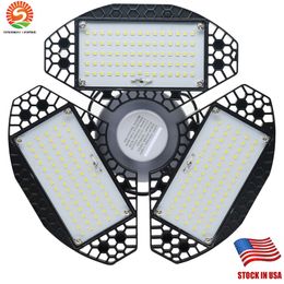 Garage Light Led 7200 Lumen 360° Wide Angle Screw-in 60W Super Bright White LED Diodes with 3 Adjustable Panels for Garage Workshop Barn