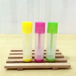 5ml Plastic Lip Oil Tube Clear Green Yellow Empty Handmade Lipstick Bottle Batom DIY Cream Containers Free Shipping