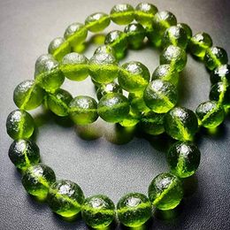 Fashion A++++ 100% Natural Moldavite 1pc Green aerolites Czech Crystal Stone 8mm Bead Meteorite Bracelet Energy