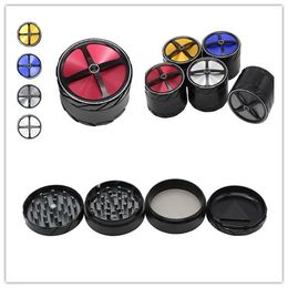 New Cross Shape Tobacco Smoking Herb Grinders Aluminum Alloy Metal Grinder 4 Parts 63mm Herbal Grinder 5 Colors