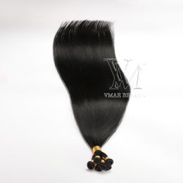 VMAE Straight Hair Handtied #1 Jet Black 14"to 26" Inch Brazilian Peruvian Indian Human Hair Extension