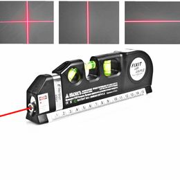 Multipurpose Laser Level Construction Tools 8FT Aligner Standard Horizon Vertical Cross Metric Ruler Measure