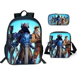 3 Pcs Set Children School Bags 3d Anime Pattern Battle Royale Game Logo Backpack For Teen Boys Girls Kids Book Bags Mochilamx190903mx190903 - us 49 high quality game roblox purse cartoon pu wallet anime boys girl short purse card holder pocket bag kids new year christmas gift in wallets