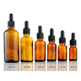 5/10/15/20/30/50 ml Amber Glass Liquid Reagent Pipette Bottle Eye Dropper Drop Aromatherapy Storage Jar Bottles