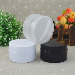 100ml PET Jar with black/white lid,Clear Skin Cream Container 100g Mask Jar Cosmetic packing With Spoon NO439