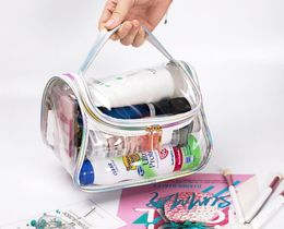 DHL 50pcs Tolietry kits Women PVC Transparent Multifunctional Waterproof Travel Beach Cosmetic Bag