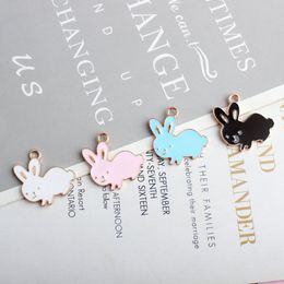 Newest 60pcs Kawaii Animal Pendant Charms 23*24mm Gold Tone Plated Oil Drop Cute Earring Necklace Ornament Pendants