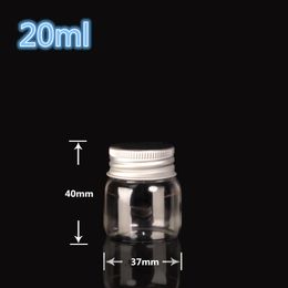37*40mm 20ml Mini Clear Glass Bottles With Aluminum Cap Tiny Glass Vials Jars essential oil bottle Free Shipping 50pcs