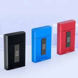 New Automatically Open Colourful Cigarette Case USB Lighter Shell Casing Storage One Body Box High Quality Portable Exclusive Design DHL