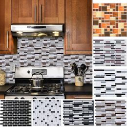 Hot 1PC 3D Self-adhesive Ceramic Tile Imitation Glass Mosaic Wall Stickers Wallpaper Decal for Kitchen Bathroom Decor