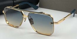 Gold / Green Gradient Sunglasses 121 Shades des lunettes de soleil Men Square sunglasses gafas de sol New with box