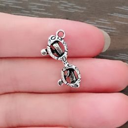DIY Jewelry Charms Clip on Charm Add ons Charm Dangle Charms Antique Silver Tone Sun glasses Charms for Bracelet Necklace Earring Bookmarks