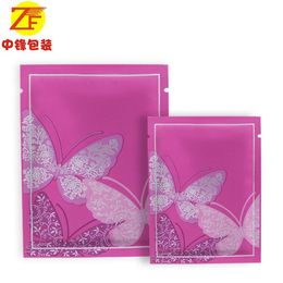 Hot wholesale butterfly Colour Aluminium foil cosmetic mask packaging bag snacks small gift flat mouth sealed bag