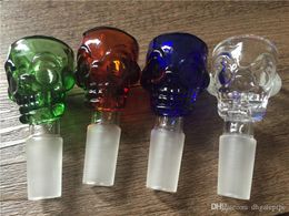 skull shape 14mm 18mm Glass Bowl Colour Mix Bong Bowl Male Bowl Piece For Water Pipe Dab Rig Glass Smoking Bowls