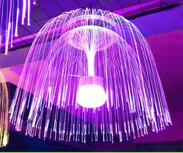 80CM.60CM Colorful LED Fiber Optic Jellyfish Fairy Light String Garland Outdoor Holiday Wedding Optic Fiber Christmas Light Chandelier