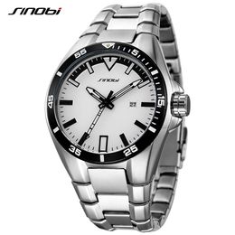SINOBI Men Business Watch Full Stainless Steel Luxury High-end Wristwatch Luminous Hands Waterproof Relogio Masculino2369