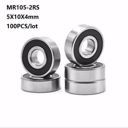 100pcs/lot MR105RS MR105-2RS MR105 RS 2RS 5x10x4 mm Rubber sealed deep groove Ball Bearing Miniature mini 5*10*4mm