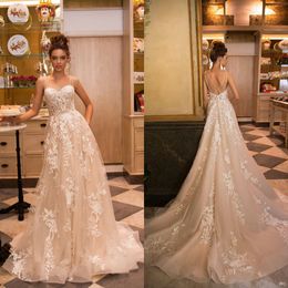 sexy lussanobridal dresses spaghetti sleeveless bridal gown corset back boho plus size simple wedding dress custom