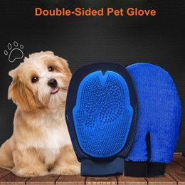 Double-Sided Pet Dog Grooming Hair Gloves Comb Cat Cleaning Glove Deshedding Hair Removal Brush Promote Electrostatic Vacuum Massage