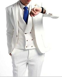 Fashionable One Button Groomsmen Notch Lapel Groom Tuxedos Men Suits Wedding/Prom/Dinner Best Man Blazer(Jacket+Pants+Tie+Vest) 791