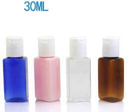 30ml Square Shaped Plastic Cosmetics Lotion Bottles Empty Packaging Container for Liquid Soap Hand Sanitizer SN4258