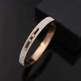Wholesale-Couple Love Crystal Cuff Bracelet for Women Gold Stainless Steel Bracelets & Bangles Jewellery