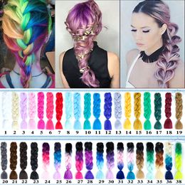 AOOSOO Synthetic kanekalon Hair Extensions Ombre Braiding Hair One Piece 100g/Pack 24Inch Afro Bulk Jumbo Crotchet Braid