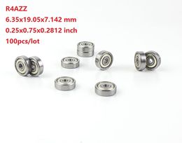 100pcs/lot Free shipping R4AZZ R4A ZZ 4AZ ball bearing 1/4" x 3/4" x 9/32" Inch Deep Groove Ball bearing 6.35x19.05x7.142 mm