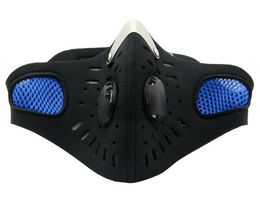 1pcs Bicycle Motorcycle Ski Cycling Anti-pollution Face Mask Outdoor Sports Mouth-muffle Dustproof Philtre Blue SBR