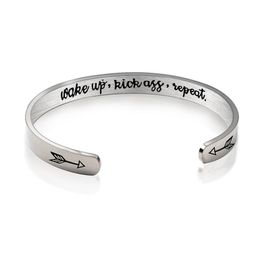 Wholesale- Bracelets for Women Personalised Gift for Her Engraved Mantra Cuff Bangle Birthday Jewellery 11Style Available