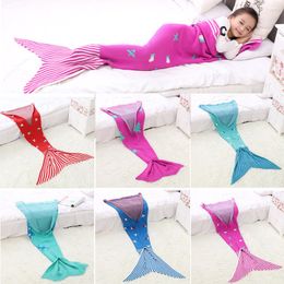 Christmas Theme Kids Blanket Mermaid Tail Merry Christmas Blanket Kids Size Home Sofa Sleeping Bags Kids Gift M526 DHL Free