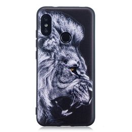 Lion Pattern TPU Relief Case for Xiaomi Mi A2 Lite