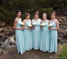 Glamorous Bridesmaid Dresses Mint Green Bohemian Summer Country Garden Formal Wedding Party Guest Maid of Honour Gowns Plus Size Custom Made