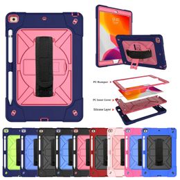 Hybrid Kickstand Silicon+PC Rugged Armor Tablet Case Cover For Apple ipad mini 2 3 4 5 10.2 2019 With Strap