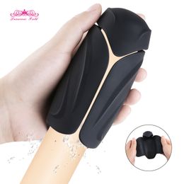 10 speed Vibrating Reusable Masturbator Cup sex toys for Man Stimulation Penis Vagina Massager Glans Penis Training Male Sex Cup Y191228