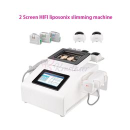 2 in 1 HIFU iposonix body slimming cellulite removal spa beauty equipment Two touch screen could work at same time