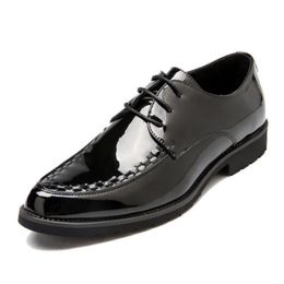 Handmade Men Formal Shoes Patent Leather Office Business Wedding Suit Dress Loafers Mens Black Oxford Bride Shoes