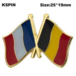 France & Belgium Friendship Flag Lapel Pin Flag Badge Lapel Pins Badges Brooch XY0507