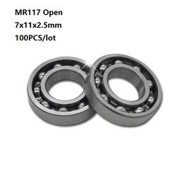 100pcs/lot Free shipping MR117 677 Open Type Deep Groove Ball Bearing Mini bearing 7*11*2.5mm 7x11x2.5mm