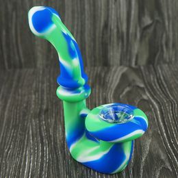 Wholesale Silicone Pipes Amazing Sherlok Style Smoking Hand Pipes With Glass Bowl Inside Tobacco Pipe For Herb Use