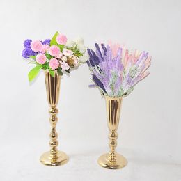 New style elegant Tall sliver New Arrival ! Gold Metal Vase, Gold Flower Vase, Royal Gold Trumpet Vase For Decoration decor134