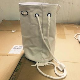 White Colour Classic logo Drawstring Gym Bucket Bag Thick Travel Draw String Bag Women Waterproof Wash Bag Cosmetic Makeup Storage 218z