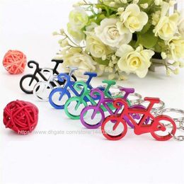 100pcs Aluminium Alloy sport bike shaped bottle opener keychains bicycle beer openers key ring key chain gift mix Colours