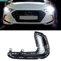 1 Set LED car DRL Daytime Running Light for Hyundai Elantra 2016 2017 2018 Daylight Waterproof Signal lamp car-Styling lights